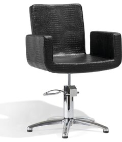 ATTRACTIO Scaun de frizerie Croco, negru, bază cruce