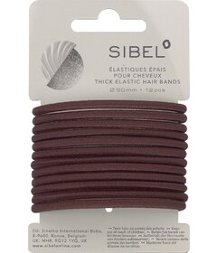 Sibel hnedé 12ks gumičky do vlasov hrubé