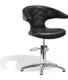 SENSUALIS Scaun de coafură Croco, negru, bază cruce