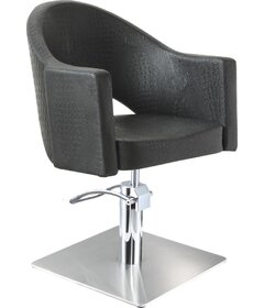 Sibel Magnus kadernícka stolička Croco čierna, štvorcová podstava