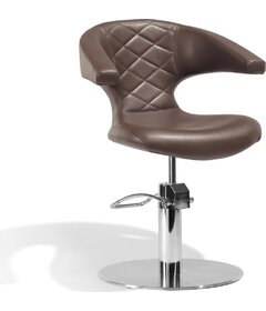 SENSUALIS Scaun coafor, maro, bază rotundă