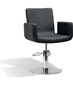 Scaun coafor ATTRACTIO negru, bază rotundă