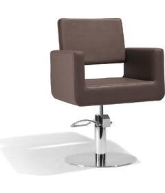 Scaun frizerie FELICITAS, maro, bază rotundă