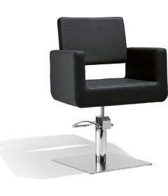 FELICITAS scaun coafor, negru, bază pătrat