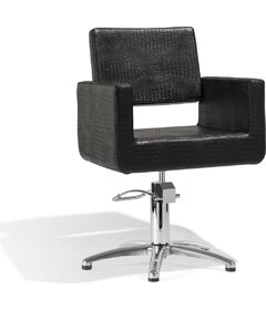 FELICITAS Scaun frizerie Croco, negru, bază cruce