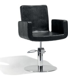 ATTRACTIO scaun de coafură Croco, negru, bază circulară