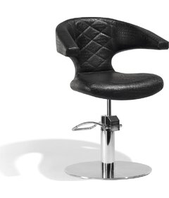SENSUALIS Scaun de coafură Croco, negru, bază rotundă