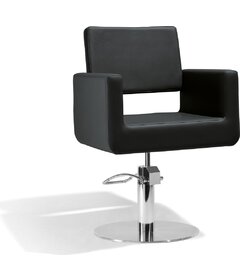 FELICITAS scaun frizerie, negru, bază rotundă