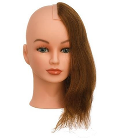 Cap de manechin HALF BOBON, păr uman 100% 25-35cm