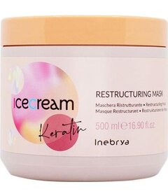 Inebrya Ice Cream Keratin mască reconstructoare pentru păr deteriorat 500ml