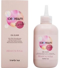 Inebrya Ice Cream Keratin Oil Elixir ser uleios reconstructiv pentru păr deteriorat 200ml