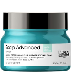 L'Oréal Professionnel Scalp Advanced Anti-Oilyness Clay mască și șampon 2 în 1 pentru păr gras 250 m