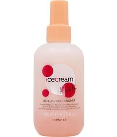 Inebrya Ice Cream Keratin Bi-Phase balsam bifazic fără clătire pentru păr deteriorat 200ml