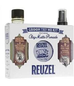 Reuzel Groom Try Me Kit Clay Matte set pentru păr