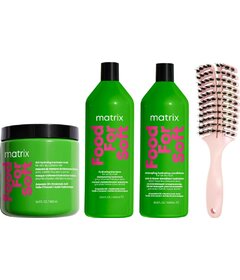 Matrix Food For Soft șampon 1000ml + balsam 1000ml + mască 500ml + perie My-She Ventush