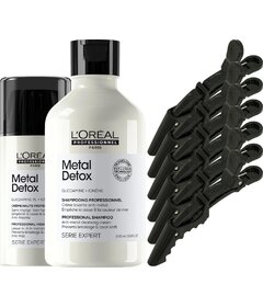 L'Oréal Professionnel Metal Detox șampon 300ml + cremă 100ml + 6 buc. cleme de păr My-She SalonVice