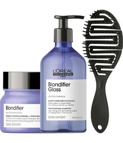 L'Oréal Professionnel Blondifier șampon 500ml + mască 250ml + perie My-She WeaveVent