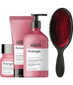 L'Oréal Professionnel Pro Longer șampon 500ml + balsam 200ml + mască 250ml + perie My-She