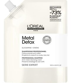 Șampon de curățare L'Oréal Professionnel Metal Detox pentru păr vopsit și deteriorat 500 ml, reumple
