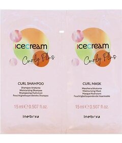 Inebrya Ice Cream Curly Plus Curl șampon 15ml + mască 15ml