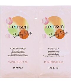 Inebrya Ice Cream Curly Plus șampon 15ml + mască 15ml