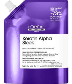 L'Oréal Professionnel Keratin Alpha Sleek șampon de netezire anti-frizz 500ml, rezervă