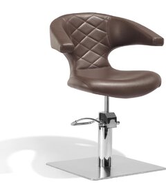 Scaun coafor SENSUALIS, maro, bază pătrată