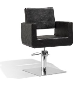 FELICITAS Scaun frizerie Croco, negru, SQUARE BASIS