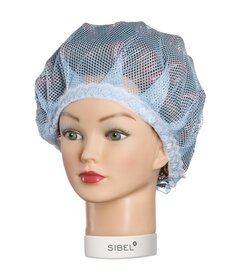 Sibel 1 buc. plasă de păr pentru noapte cu șnur, albastru