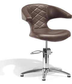 SENSUALIS Scaun coafor, maro, bază cruce