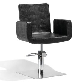 ATTRACTIO scaun coafor Croco, negru, bază pătrat