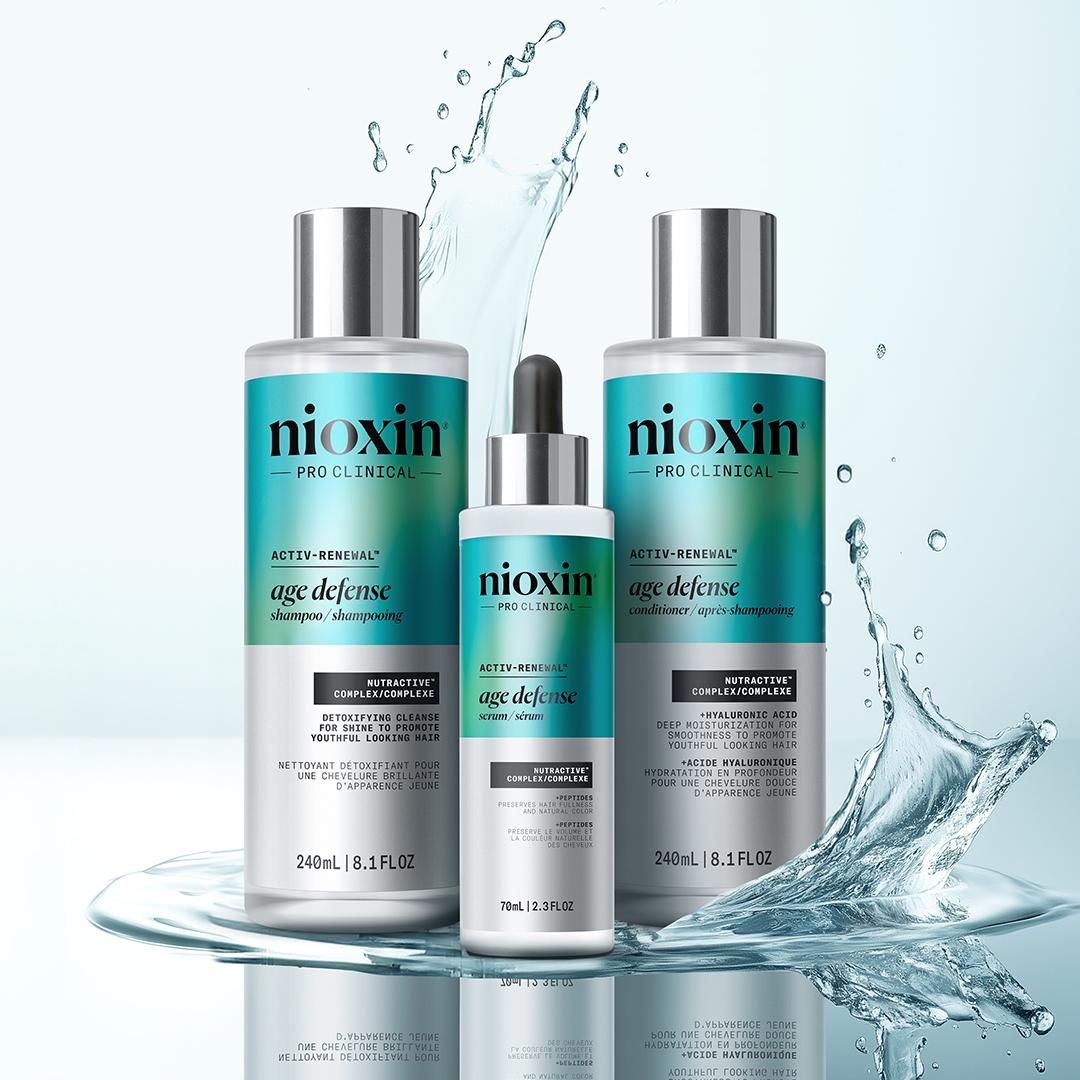 Nioxin Age Defense șampon, balsam și ser pentru îngroșarea părului